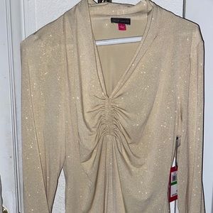 A gold glitter top